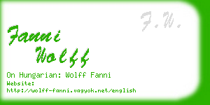 fanni wolff business card